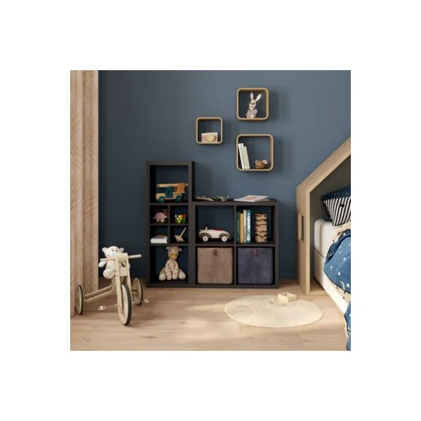 Panier carré en velours camel Mixxit