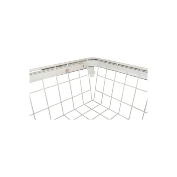 Panier coulissant filaire en acier blanc L. 66 x P. 40 cm