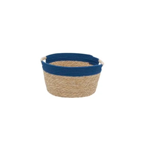 Panier de rangement en jonc de mer bleu M Box & Beyond Milo