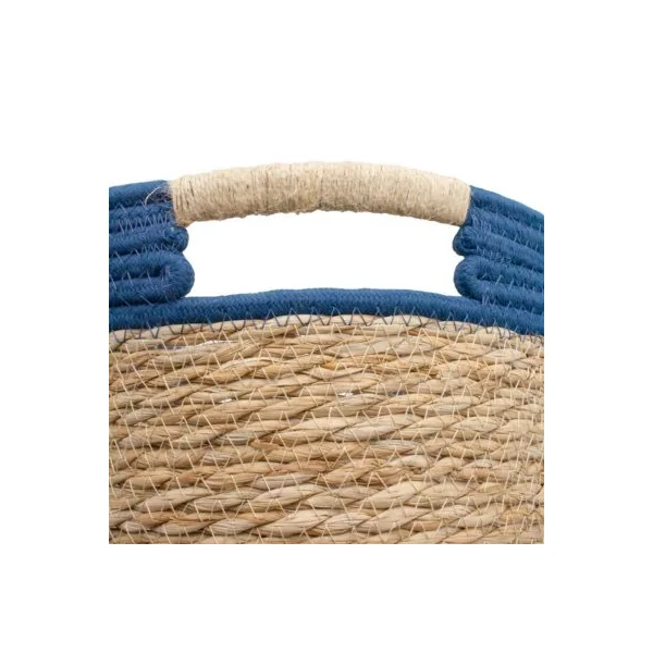 Panier de rangement en jonc de mer bleu M Box & Beyond Milo