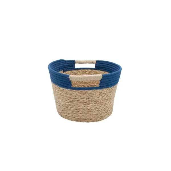 Panier de rangement en jonc de mer bleu M Box & Beyond Milo