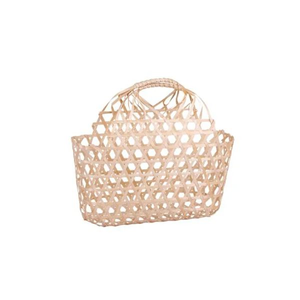 Panier ovale Lio en bambou naturel ajouré Cav Service - 29 x 12 x 29 cm