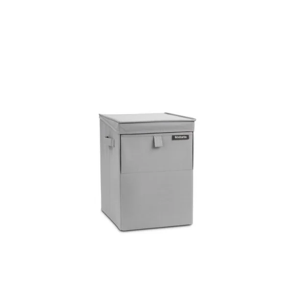 Panier à linge empilable Brabantia capacité 35 litres coloris gris en bambou L.37 x l. 32 x H.44,5 cm