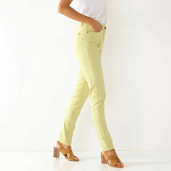 Pantalon fuselé couleur, anis