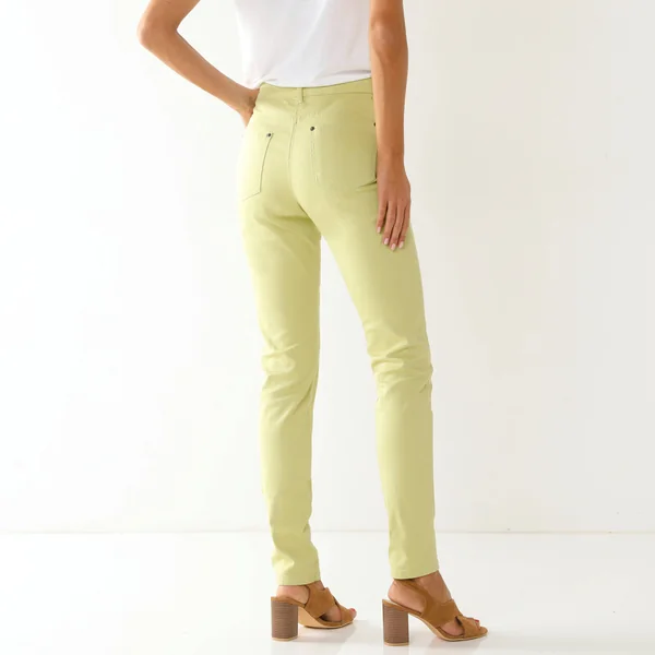 Pantalon fuselé couleur, anis