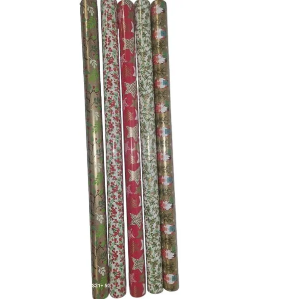 Papier cadeau multicolore traditionnel en rouleau - 70 cm x 2 m