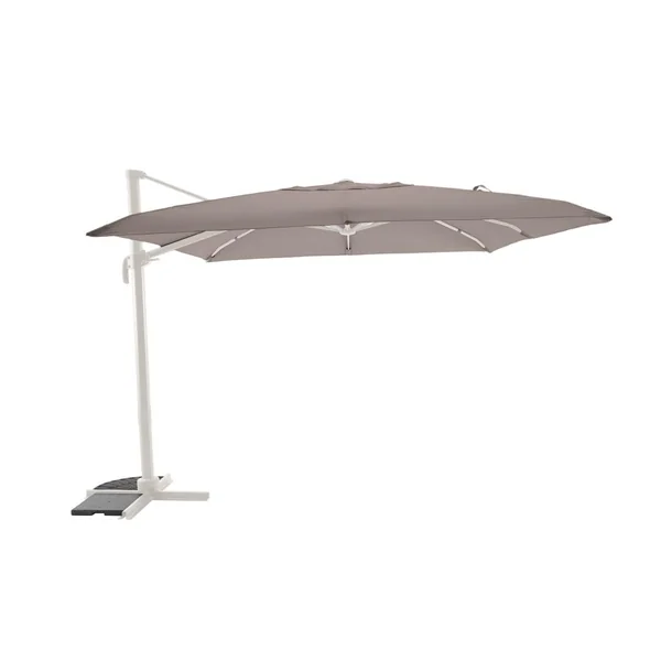 Parasol déporté coloris beige en aluminium et polyester - 3 x 3 m