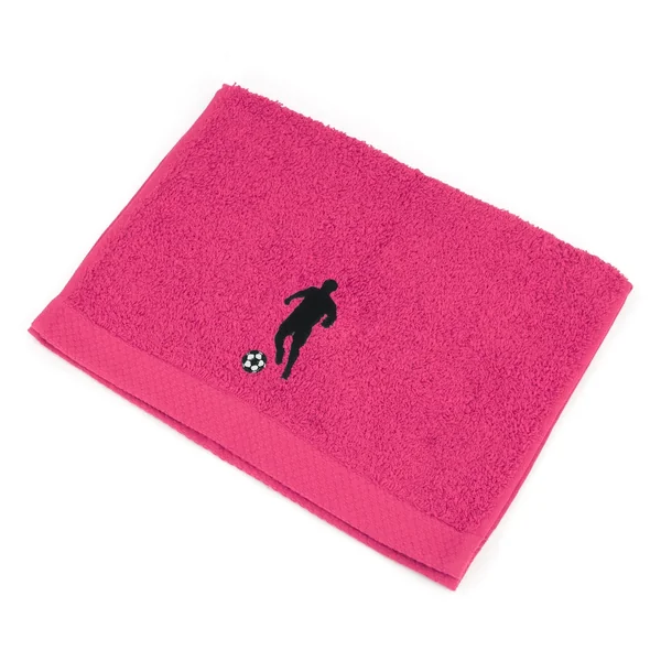 Parure de bain 8 pièces 100% coton 550 g/m2 PURE FOOTBALL Rose Fuchsia
