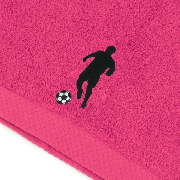 Parure de bain 8 pièces 100% coton 550 g/m2 PURE FOOTBALL Rose Fuchsia