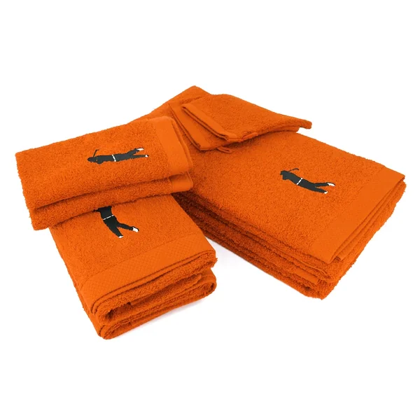 Parure de bain 8 pièces 100% coton 550 g/m2 PURE GOLF Orange Butane