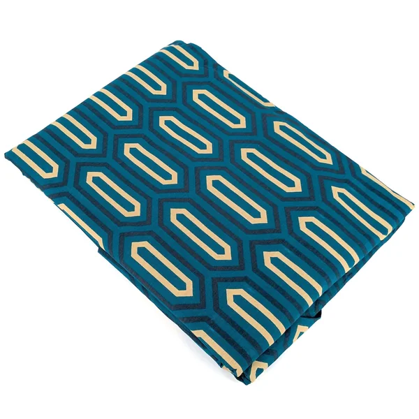 Parure de lit 200x200 cm percale de coton PAST Bleu Canard