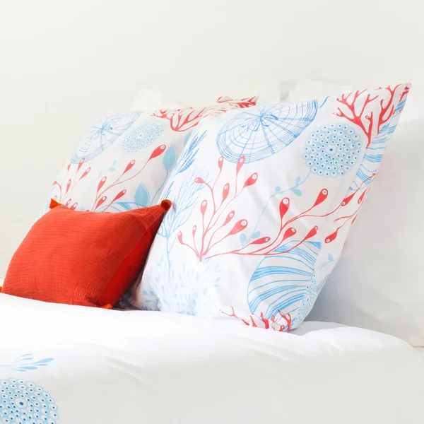 Parure de lit 240x220 cm 100% coton biologique HECTOR bleu Turquoise