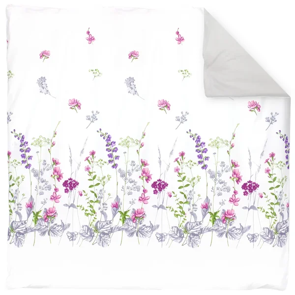 Parure de lit 240x220 cm 65x65 cm 100% coton PRETTY blanc