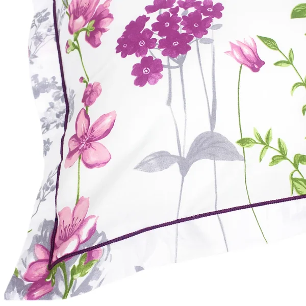 Parure de lit 240x220 cm 65x65 cm 100% coton PRETTY blanc