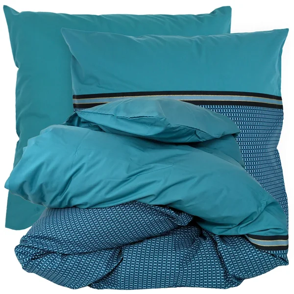 Parure de lit 240x220 cm percale de coton GUSTAV vert Emeraude 3 pièces