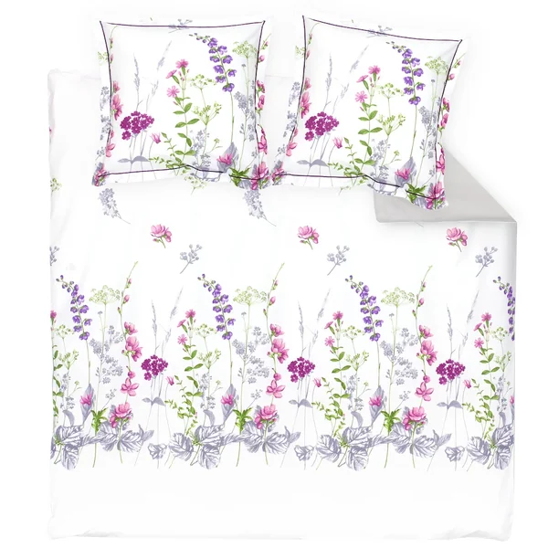 Parure de lit 260x240 cm 65x65 cm 100% coton PRETTY blanc