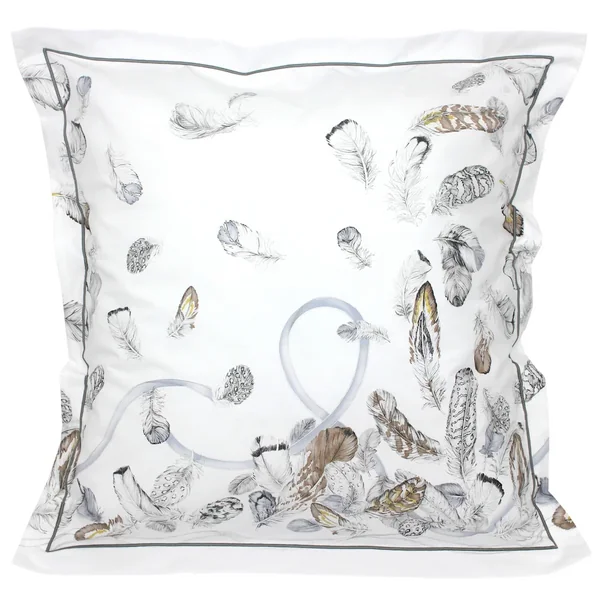 Parure de lit 3 pièces 280x240 cm taies 65x65 cm Percale pur coton PLUMES