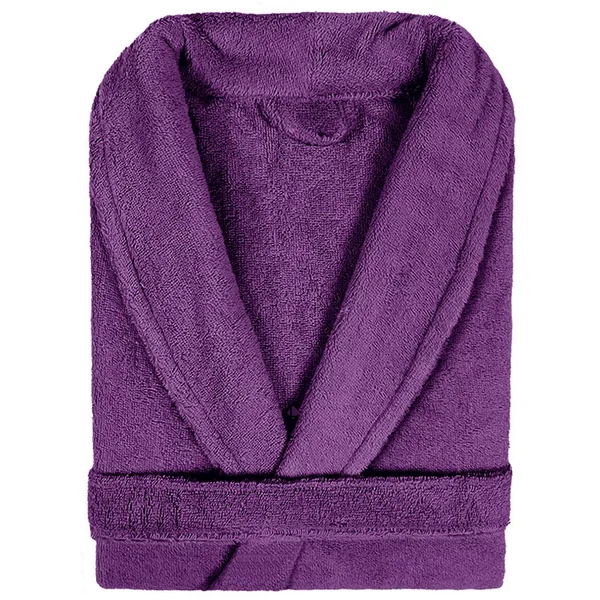 Peignoir col châle adulte PURE coton L violet