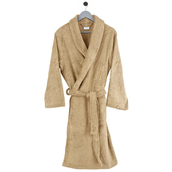 Peignoir col châle adulte PURE coton M marron beige