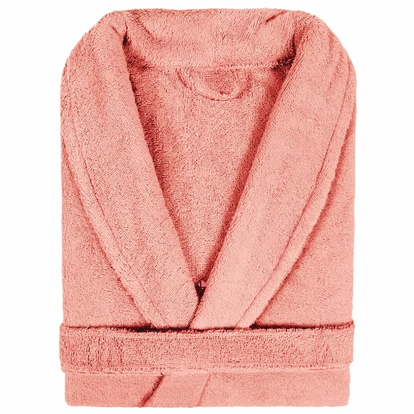 Peignoir col châle adulte PURE coton XL orange corail