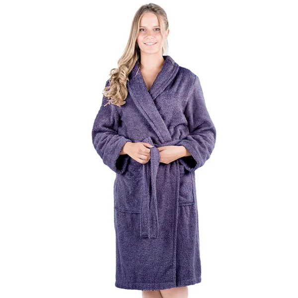 Peignoir col châle ROYAL CRESENT éponge coton taille XL violet prune
