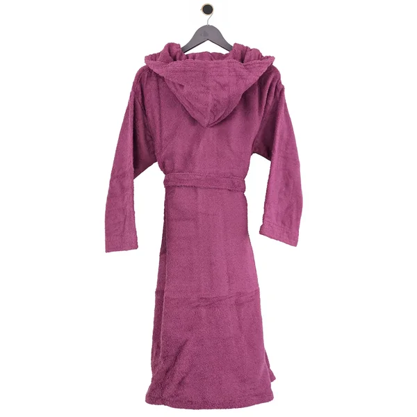 Peignoir à capuche adulte PURE coton S violet prune