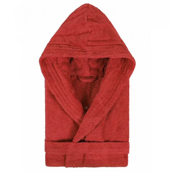 Peignoir à capuche enfant PURE coton 14 ANS rouge