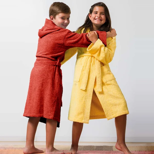 Peignoir à capuche enfant PURE coton 14 ANS rouge
