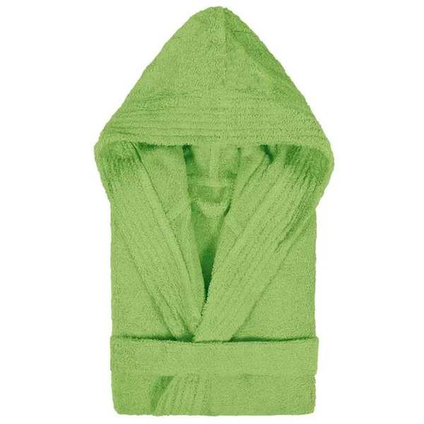Peignoir à capuche enfant PURE coton 4 ANS vert pistache