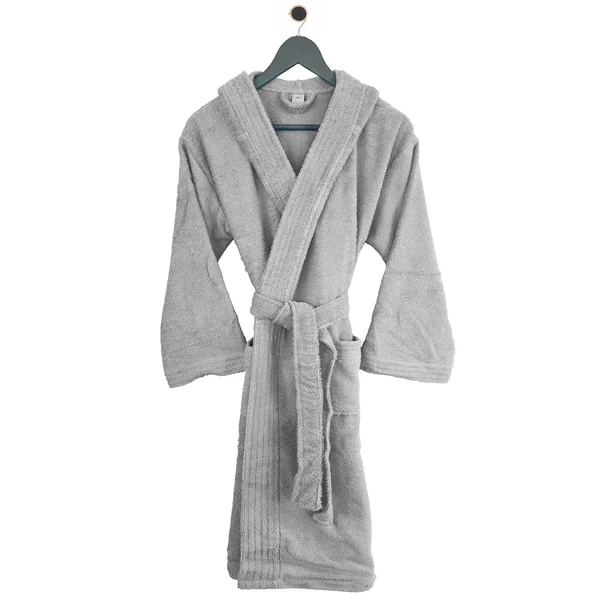 Peignoir à capuche enfant PURE coton 8 ANS gris argent