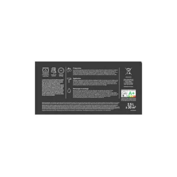 Peinture couleur 2 en 1 velours GoodHome noir zellige 2,5L