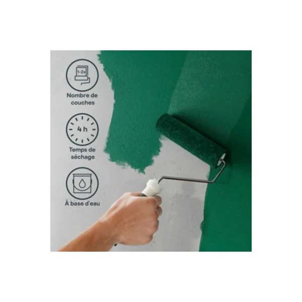 Peinture couleur 2 en 1 velours GoodHome vert néon 2,5L