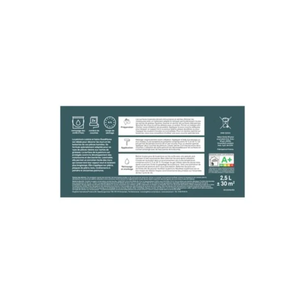 Peinture cuisine et salle de bains beige santa fe satin GoodHome Premium 2.5 L