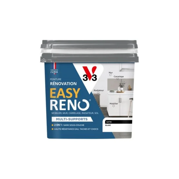 Peinture de rénovation multi-supports V33 Easy Reno blanc satin 0,75L