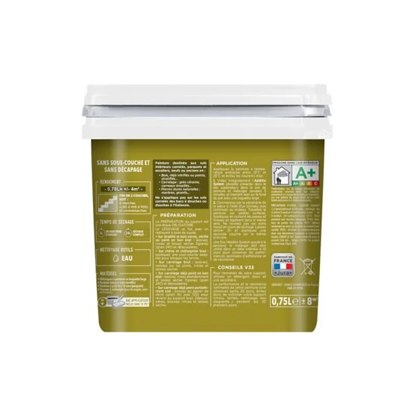 Peinture de rénovation sol et escalier V33 gris loft satin 0,75L