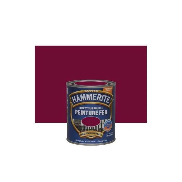 Peinture fer extérieur direct sur rouille rouge basque brillant Hammerite 0.75 L
