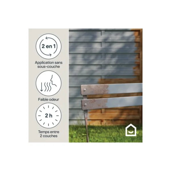 Peinture multi-supports extérieur gris tulsa RAL 7046 satin GoodHome 2 L