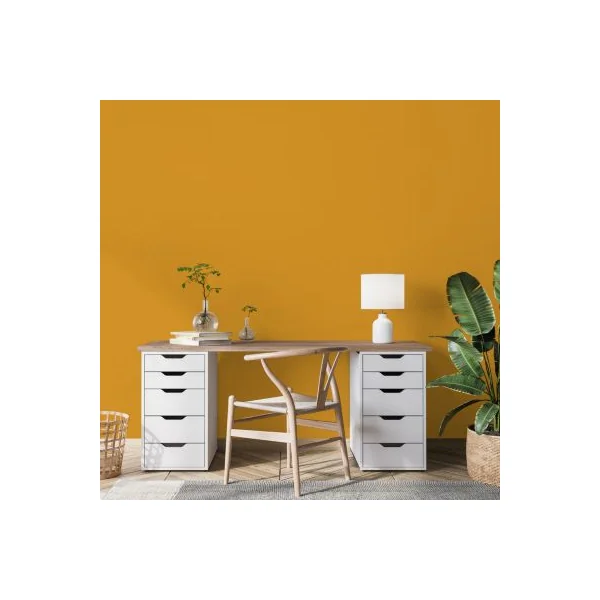 Peinture murs, boiseries et radiateurs jaune ambré satin velouté Ripolin O'Pur 0.5 L