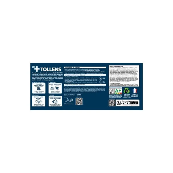 Peinture murs, boiseries et radiateurs vert sapin satin Tollens Premium 2.5 L