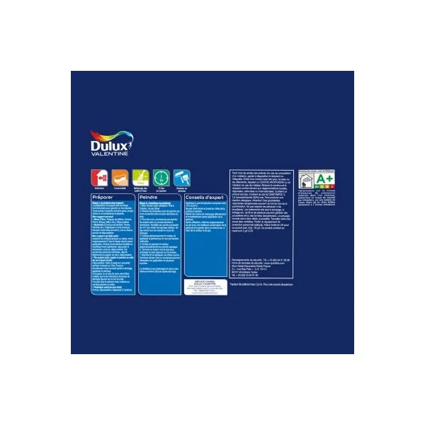 Peinture murs et boiseries bleu le bleu satin Dulux Valentine Si Simple ! 2.5 L
