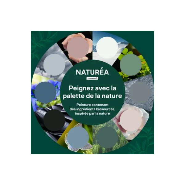 Peinture murs et boiseries gris nuit d'été velours GoodHome Naturéa 2 L