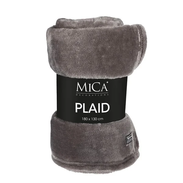Plaid anthracite en polyester Mica Famke - 180 x 130 cm