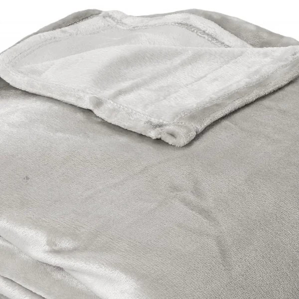 Plaid polaire 150x200 cm microvelours 100% Polyester 280 g/m2 VELVET Gris Perle