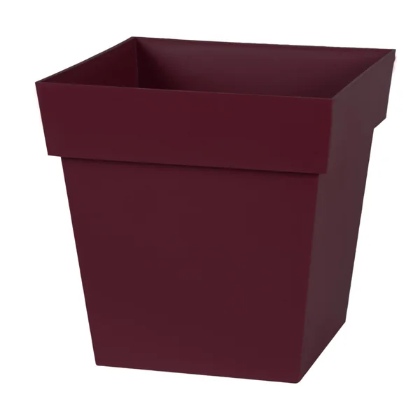Pot carré en polypropylène rouge Bourgogne Eda Toscane 22 L - 32 x 32 x 32 cm