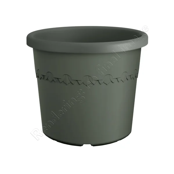 Pot en plastique recyclé vert thyme green Elho Algarve Cilindro - Ø 48 x H 40 cm