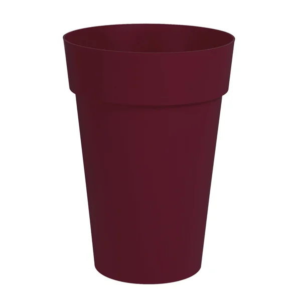 Pot vase haut en plastique rouge Bourgogne Eda Toscane 67 L - Ø 46 x H 65 cm