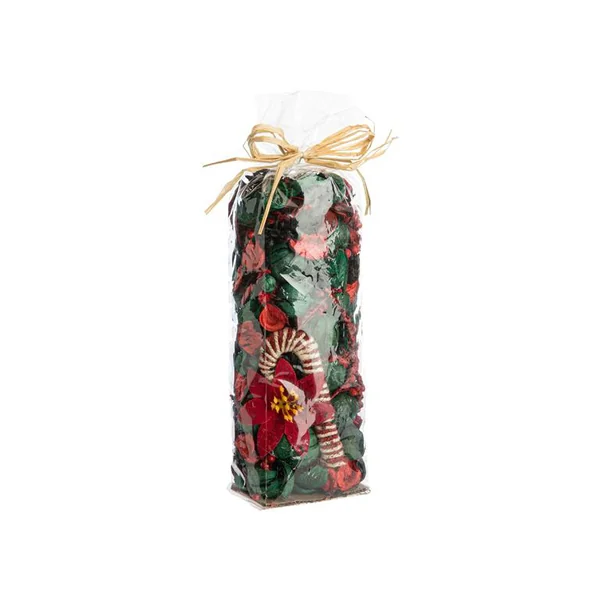 Pot-pourri de fleurs séchées rouge et vert senteur de Noël - 3,5 x 9 cm