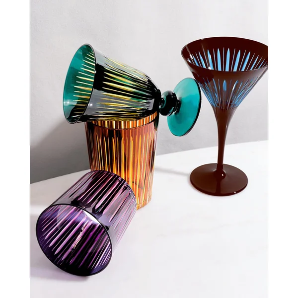 Prism Double Old Fashioned Glasses - Assorted (Set of 4)