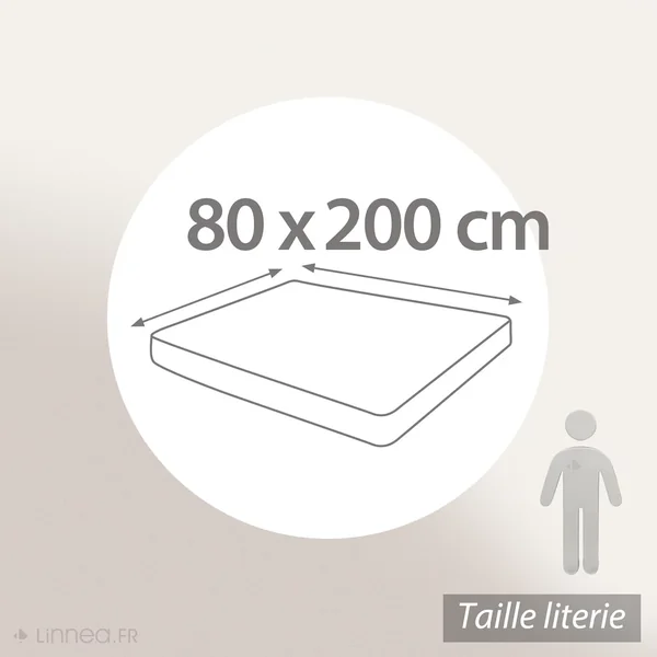 Protège matelas 80x200 cm bonnet 50 cm ACHUA molleton 100% coton 400 g/m²