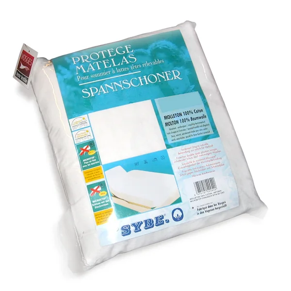 Protège matelas ANTONIN 2x70x210 cm bonnet 23 cm molleton 220 g/m² absorbant blanc lit articulé TR
